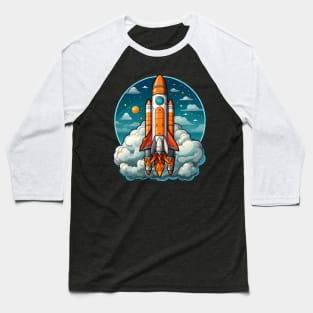 AI Generated Rocketship Baseball T-Shirt